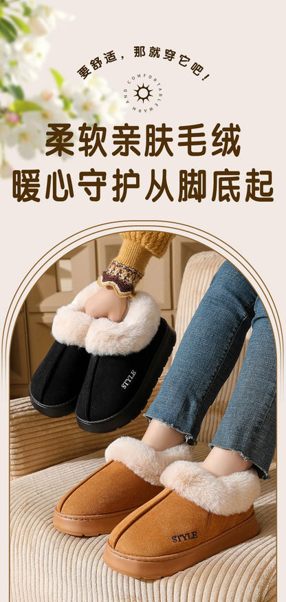 Comwarm Women's Snow Boots For Outdoor Classic Non-Slips Winter Warm Snow Boots Fashion Cozy Plush Women Boots Fuzzy Home Boots
