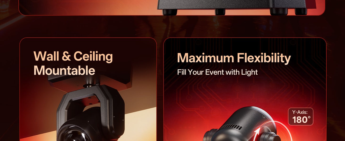 U'King 1/2/4Pcs Mini 50W RGBW LED Moving Head Lights Dynamic Lighting Effects Stage Lights DJ Lights For Wedding Party Show Club