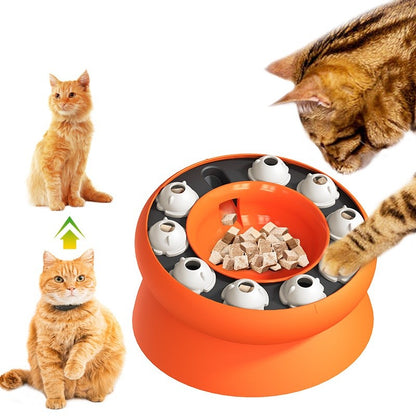 Brinquedo Interativo Multifuncional para Gatos, Quebra-cabeça Popular, Tigela de Comida Lenta com Vazamento, Brinquedos Interativos para Gatos de Estimação