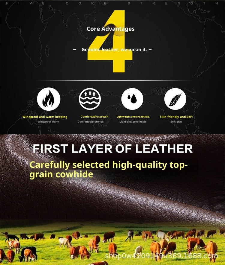 Winter Genuine Leather Flat-Top Cap | Men's Casual Cowhide Baseball Cap Lightweight and Breathable Classic Timeless Design