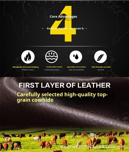 Winter Genuine Leather Flat-Top Cap | Men's Casual Cowhide Baseball Cap Lightweight and Breathable Classic Timeless Design