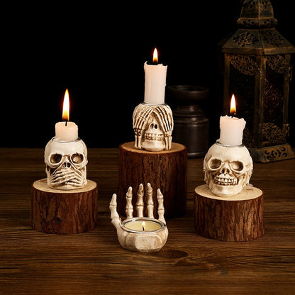 Halloween Skull Candlestick Script Kill Movie Props Skull Candlestick Ghost Festival Horror Decoration Chamber of Secrets Escape