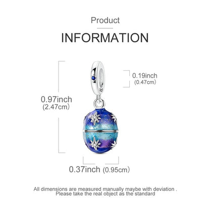925 Sterling Silver Can Be Opened Pandant Easter Egg Charms Beads Fit Original Bracelet Making Fine Jewelry Women DIY Gift