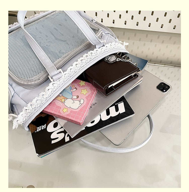 New Japanese Style Transparent Crossbody Bag Cute Candy Color Commuting Shoulder Bag for Girls Simple and Casual Texture Ita Bag