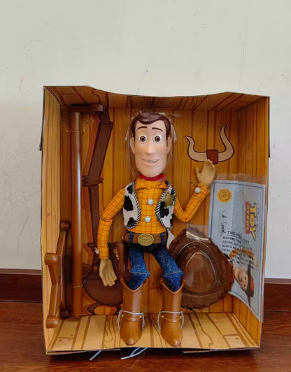 Bonecos de Ação Woody Disney Pixar Toy Story 40cm com Som de Filme em Inglês, Boneco de Personagem, Vaqueiro de Pano, Presente de Aniversário para Crianças