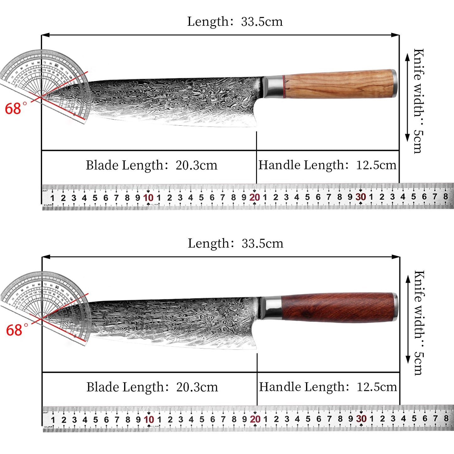 Faca de Chef Aço Damasco 67 Camadas Lâmina VG10 Cabo de Madeira Cutelo para Carne Legumes Faca de Cozinha Japonesa Nakiri Messer