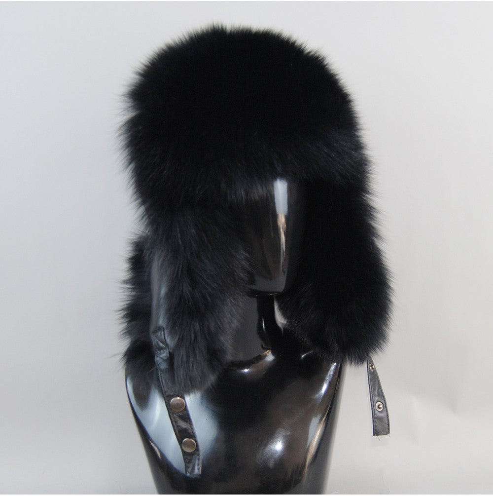 2025 Hot Sale Men Outdoor Windproof Winter Natural Real Fox Fur Bombers Hats Quality Cap Man Luxury Real Sheepskin Leather Hat