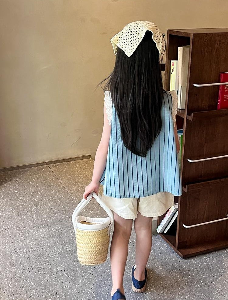 Korean Children's Clothes 2025 Top Elementary Student Girl Clothing Setup Girls From 8 12 Years Old Summer Sets Set Child Set