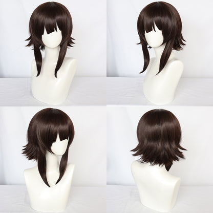 Cabelo Sintético Castanho Curto Liso Oferecendo Bênçãos para um Mundo Melhor Peruca de Cosplay para Halloween Natal