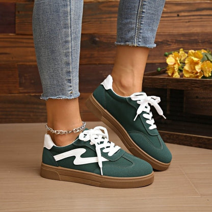Women Tennis Sneakers Flats Ladies Fashion Mixed Colors Lace-up Vulcanized Shoes Spring Autumn Woman Outdoor Trainers Footwear