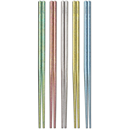 LFGB Certificate 10 Pcs Pure Titanium Chopsticks Corss Infection Avoid 5 Color Heat Insulation Luxury Chinese Family Tableware