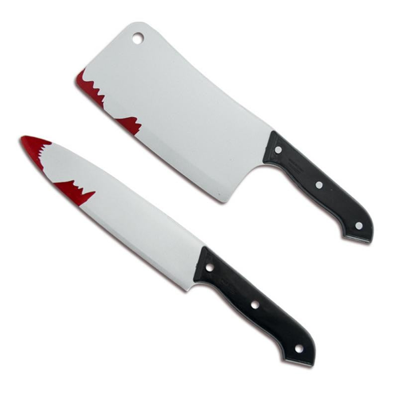 10/5/3/1pcs 30cm Faked Bloody Sharp Knife for Halloween DIY Cosplay Props Decor Simulation Plastic Kitchen Knife halloween Party
