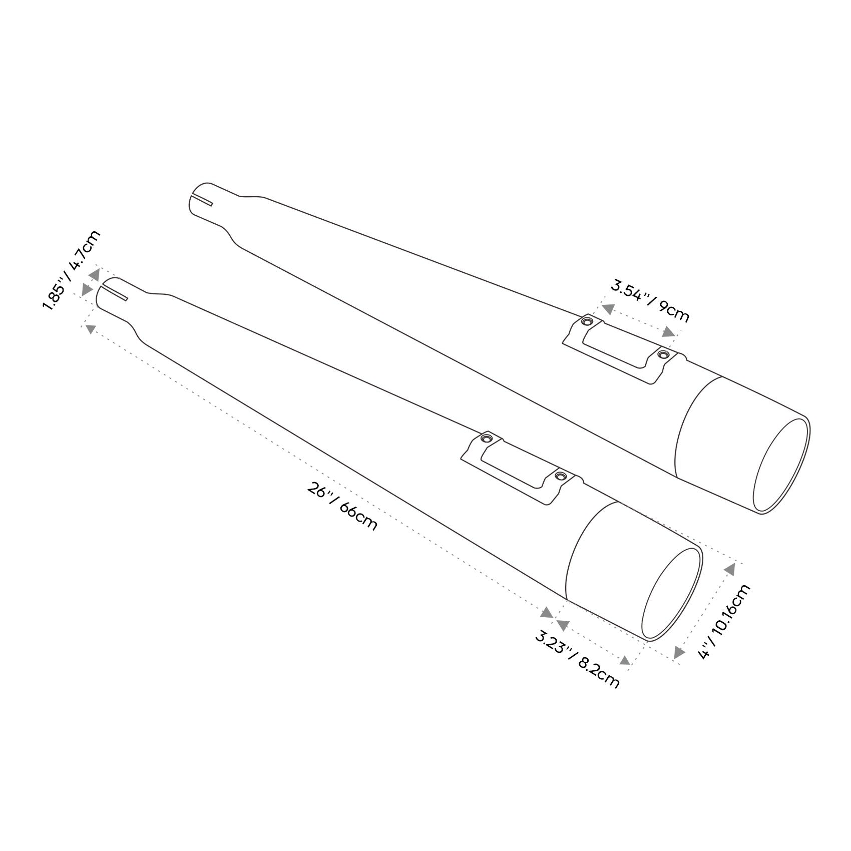 Motorcycle 4" Slip-on Mufflers Exhaust Pipes For Harley Touring Electra Street Glide 1995-2016