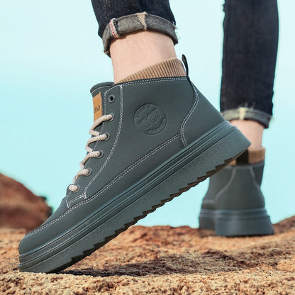 The 2025 autumn/winter new men's casual bestseller thick-soled high-top boots