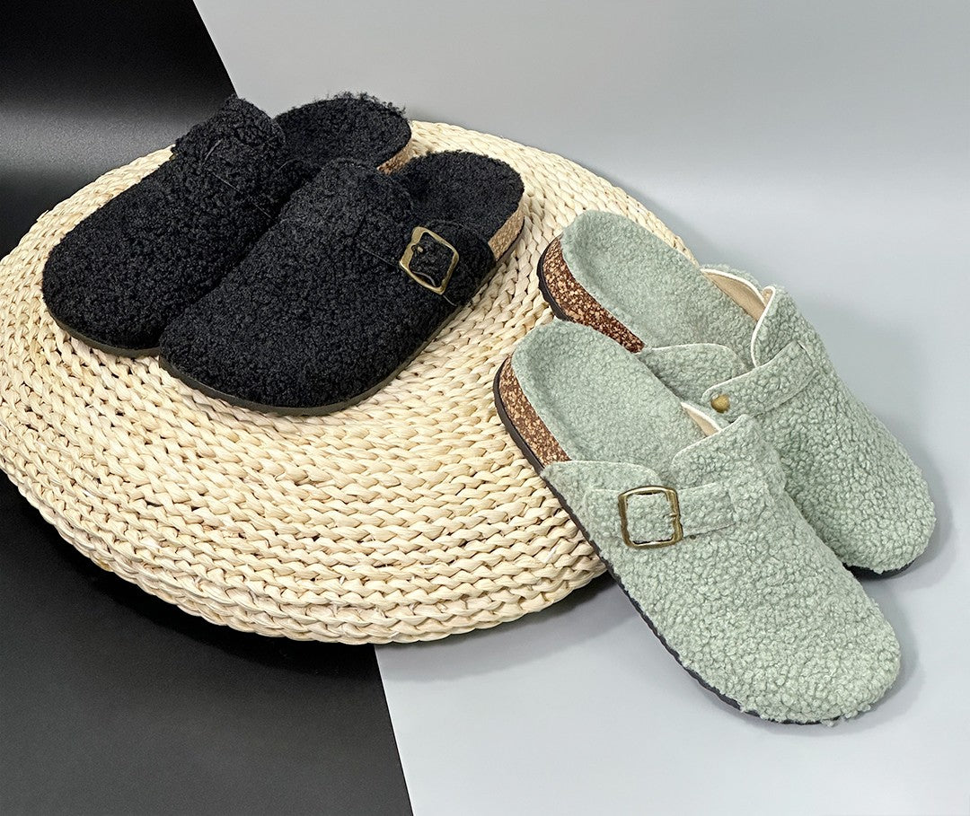 New Fall Winter Women And Men's Slippers With Plush Upper Indoor Outdoor Casual Sandals