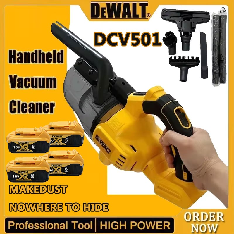 DEWALT DCV501 Aspirador de Mão a Seco Portátil Sem Fio Automotivo para Carro, Casa, Animais de Estimação