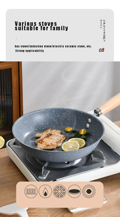 Frigideira Antiaderente de 26cm/28cm/30cm Wok para Casa, Bife, Ovo, Grelha, Fogão a Gás e Indução, Panela de Cozinha, Frigideira para Panquecas, Panela de Cozimento