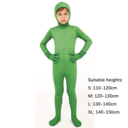 Kids Zentai Invisible Jumpsuit Cosplay Costume Bodysuits Halloween Carnival Skin Tight Suit Spandex Stretch Disappearing