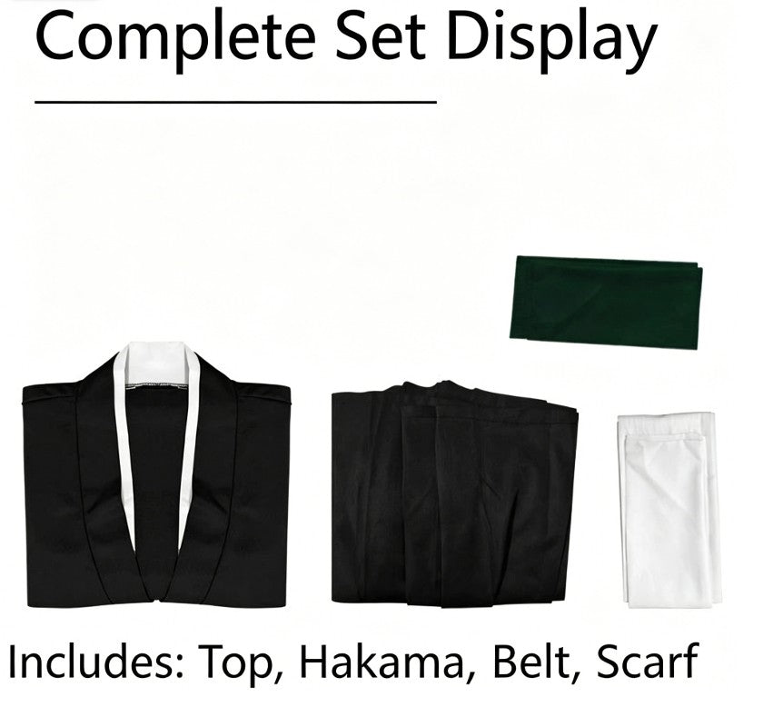 Anime Hitsugaya Toshiro Cosplay Costume Black White  Kimono Wig Full Set Shihakusho Thousand Year Blood War Kimono Uniform
