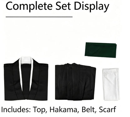 Anime Hitsugaya Toshiro Cosplay Costume Black White  Kimono Wig Full Set Shihakusho Thousand Year Blood War Kimono Uniform