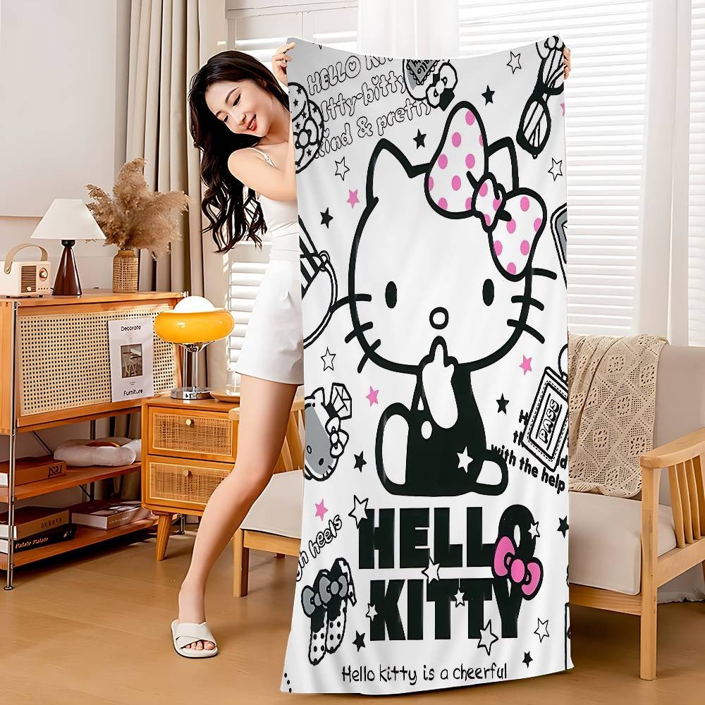 Kawaii H-Hello Kitty Microfiber Beach Towel Absorbent Quick Dry Soft Yoga Swimming Resort Mountain Climbing Towel