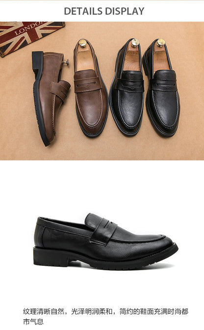 Trend Casual Business Shoes Men Retro Men's Dress Shoes High Quality Office Leather Loafers Man Social Leather Shoes Male