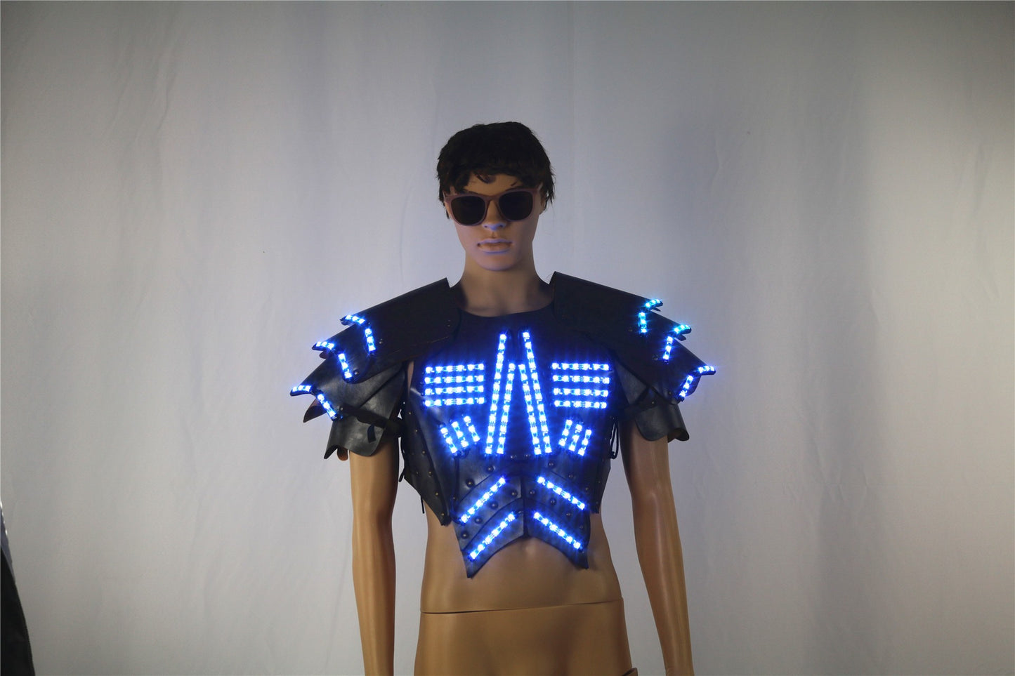 Men's Luminous Clothing Night Show Props Halloween LED Luminous Armor Stage COSPLAY Fluorescent Party Vest