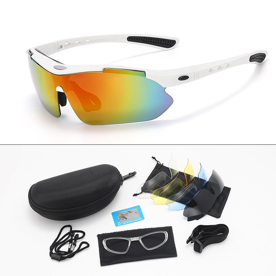New 5 Lens Set Polarized Tactical Goggles Men Outdoor Sports Windproof Dustproof Climbing Glasses Safety Protective Glasses