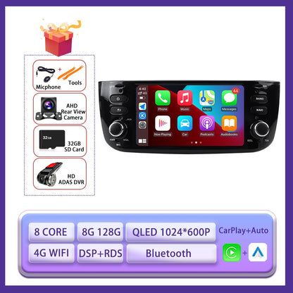 6.2 " Android 15 Auto Carplay Radio For Fiat Linea Punto EVO 2012-2015 Stereo Car Radio Multimedia Player GPS Navi Screen Tools