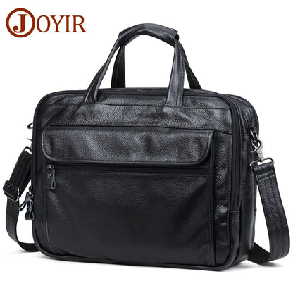 JOYIR Men Briefcases Genuine Leather Handbag 15.6"Laptop Messenger Shoulder Bag for Documents Men's Bag Business Totes 2022