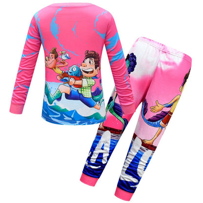 Pijama Infantil Disney Pixar Luca Desenho Animado Cosplay Roupa de Dormir Kawaii Pijama Luca Anime Manga Longa Roupa de Casa Pijama Infantil Presente