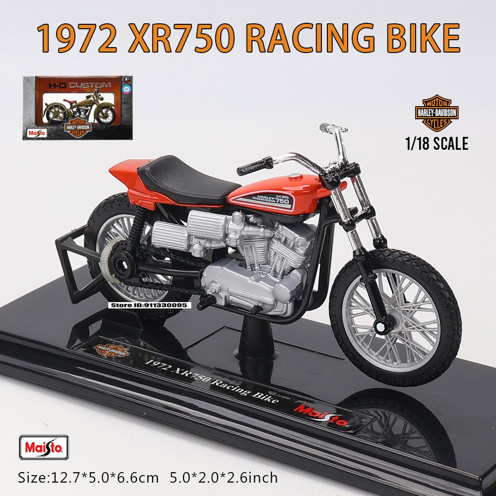 Maisto 1:18 Moto Harley-Davidson 1972 XR750 Moto de Corrida 1962 FLH 1928 JDH Liga Modelo de Moto Coleção de Carrinhos de Brinquedo