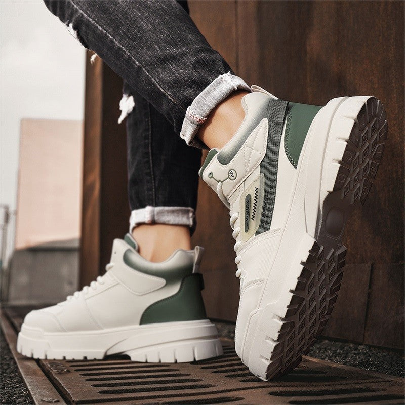 Tênis masculinos casuais de cano alto para outono, tênis de caminhada masculinos, tênis esportivos masculinos, tênis com sola macia para caminhada