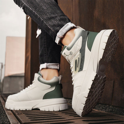 Tênis masculinos casuais de cano alto para outono, tênis de caminhada masculinos, tênis esportivos masculinos, tênis com sola macia para caminhada