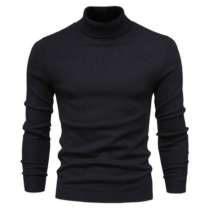 2021 New Winter Men Turtleneck Sweater Casual Solid Color Warm Pullover High Quality Slim High Neck Long Sleeve Sweater Men