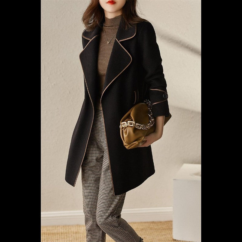 Women's Autumn Winter New Fashionable Style Loose Warm Wool Coat Mid-length