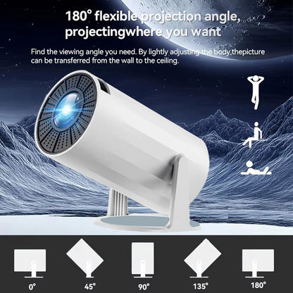 O novo projetor em forma de diamante X8 pode projetar tanto em ambientes internos quanto externos. Projetor de alta definição. Boas opções para presentear.