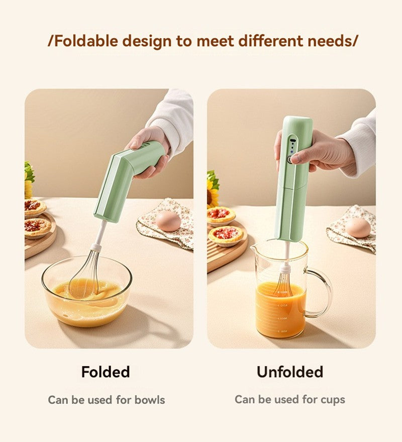 Batedor de Ovos Portátil Elétrico Sem Fio Recarregável USB Mixer Dobrável Automático com Engrenagem Ajustável Utensílios de Cozinha Domésticos