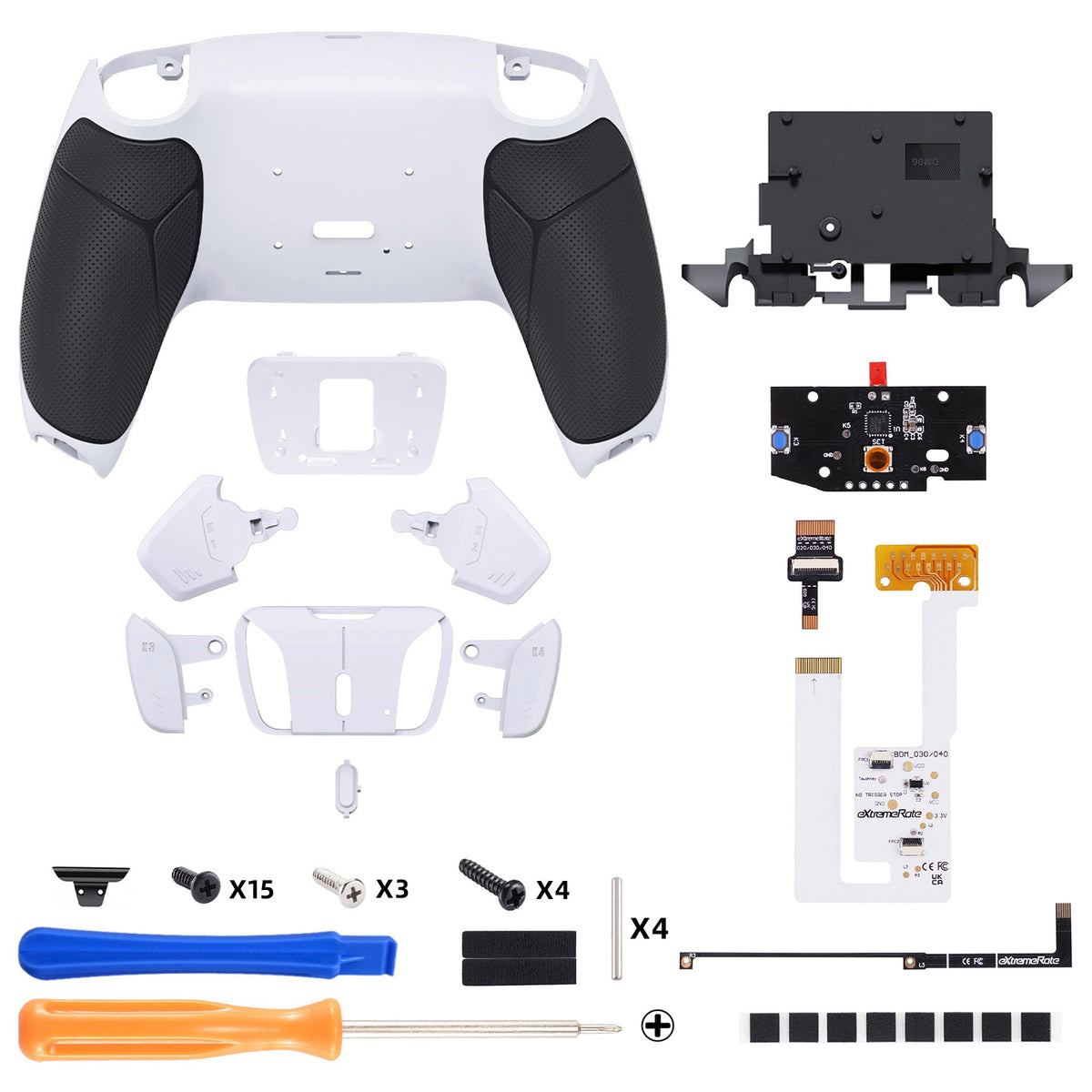 eXtremeRate Programable RISE4 V3 Remap Kit for ps5 Controller BDM-030/040/050, Upgrade Board & Redesigned Back Shell & Buttons
