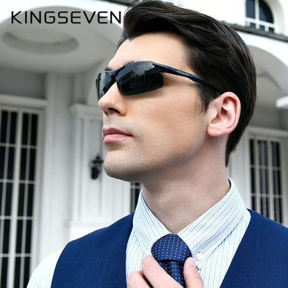 Genuine KINGSEVEN Polarized Men Aluminum Sunglasses Driving Mirror Lens Male Sun Glasses Aviation Women For Men Eyewear 9126