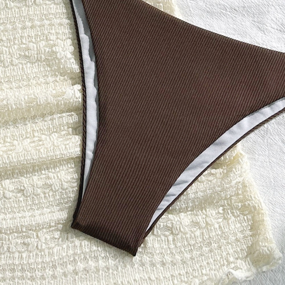 Women Bikini 4 Piece Set Tie Dye/Mesh Lace Long Sleeved Top Skirt Bottom Halter Bikini 2025 New Sexy Slim Beachwear Size S-XL