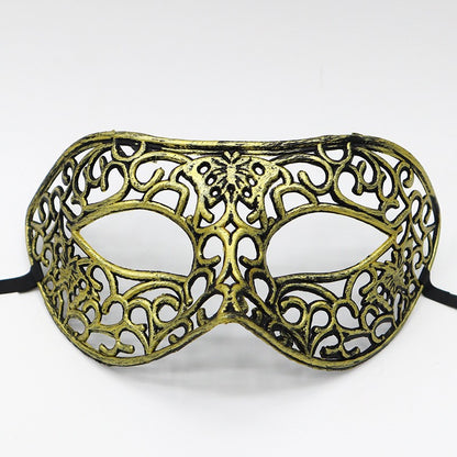 1pc Amazing Mask Antique Gold and Silver Jazz Flat Head Mask Ball Party Gathering Men and Women Cosplay Half Mask Decoration