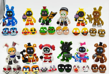 Jogo FNAF Panic Brinquedo da Meia-Noite Urso Foxy Chica Fazbear Bonnie Troca Máscaras Boneco de Ação Anime 1 PÇ Enviada Aleatoriamente