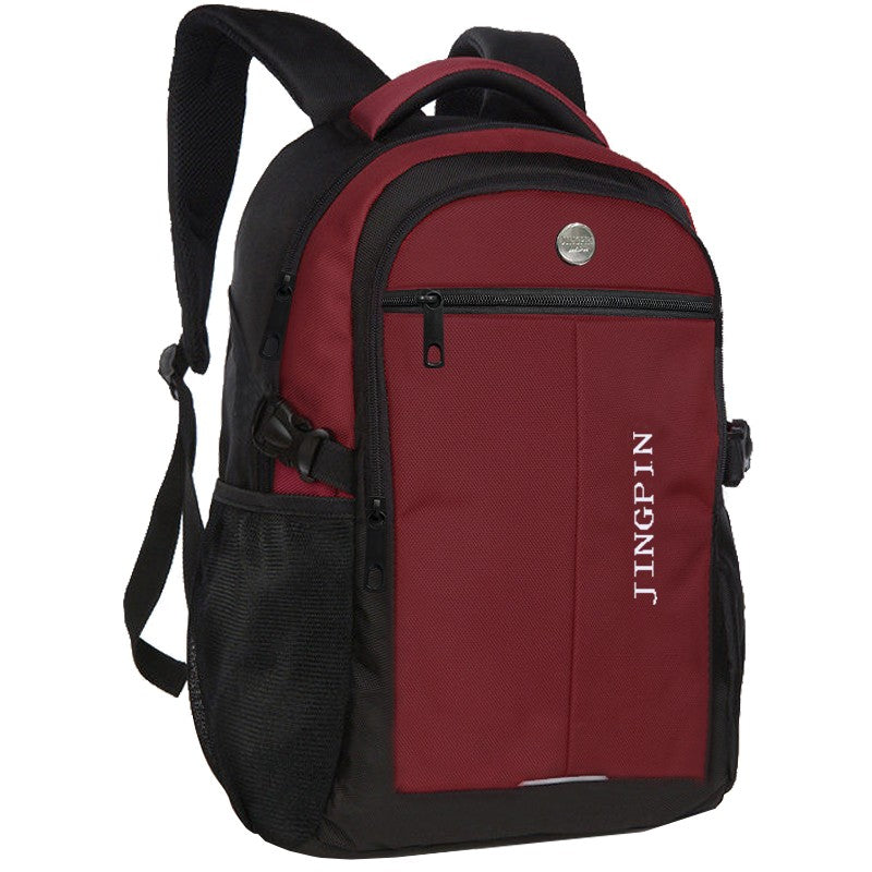 Neutral brand men's and women's business backpack suitable for students' school bags, with USB port and nylon material.