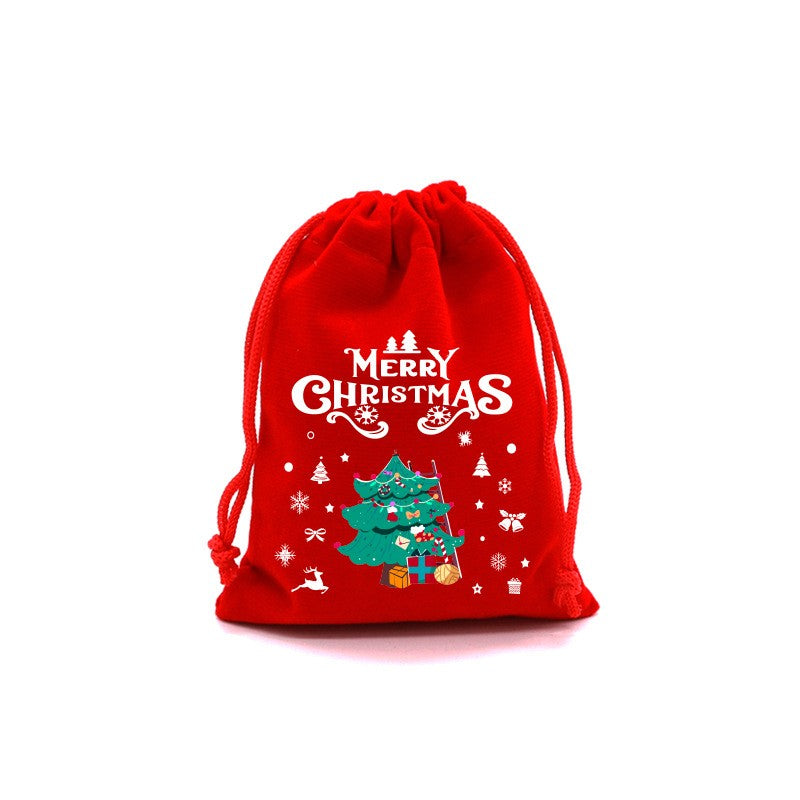10pcs 15cm×20cm Christmas Red Bag Bundle Gift Bag Christmas Apple Bag Candy Biscuit Packaging Bag Wholesale