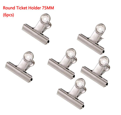 6pcs Stainless Steel Multifunctional Metal Binders Paper Binders Strong Binders School Office Home Stationery Supplies