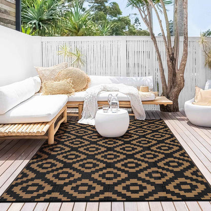 Outdoor Rug Plastic Straw Rug Modern Geometric Waterproof Rug Reversible Outdoor Floor Mat for Patio Porch Backyard Picnic Campi