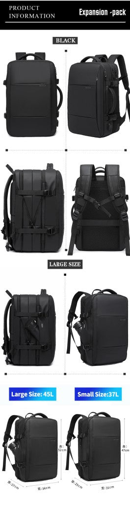 BANGE Mochila Expansível Masculina Impermeável Mochila para Notebook de 17.3 polegadas Masculina Grande Capacidade para Caminhada Viagem Mochilas Masculinas para Homens