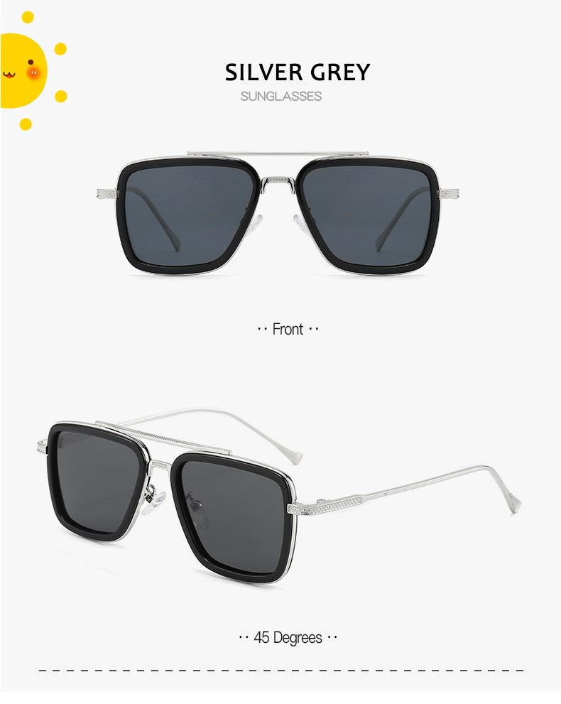 Óculos de Sol Infantis Polarizados de Luxo Estilo Tony Stark Óculos de Sol Quadrados para Crianças Meninos Meninas Oculos Retrô Homem de Ferro