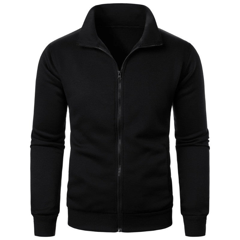 Autumn Men's Long Sleeve Zipper Jacket Coats Solid Color Warm Sweatshirts Casual Baseball Jacket Outdoor Streetwear